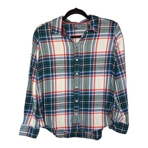 XS • Aerie • Button Front Long Sleeve Plaid Flannel